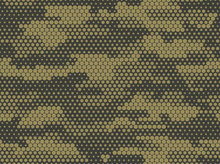 Camouflage seamless pattern. Military texture mosaic. Modern  camo. Print on fabrics and clothes. Vector illustration
