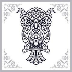 Owl bird zentangle arts, isolated on white background