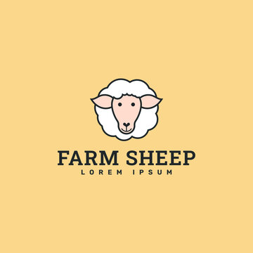 farm sheep logo template