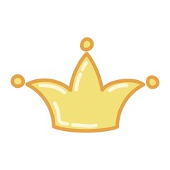 Princess crown in cartoon style. Hand drawn illustration. Vector isolated on white background.
