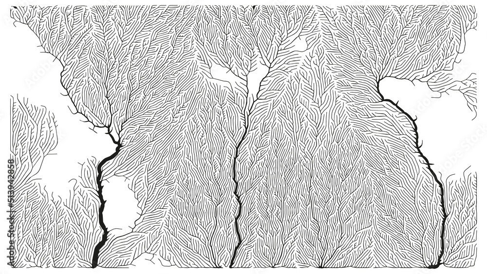 Poster growth pattern. generative branching structure. organic net of vessels texture.