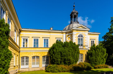 Fototapeta na wymiar XVII century chapel of Primate Palace - Palac Prymasowski - within Palace and Park historic quarter in Skierniewice old town city center in Poland