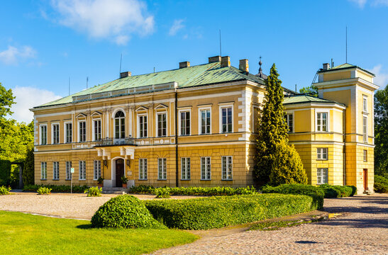 XVII century Primate Palace - Palac Prymasowski - within Palace and Park historic quarter in Skierniewice old town city center in Poland