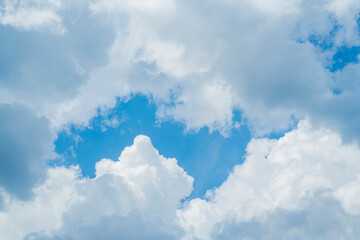 blue sky with white clouds for banner card wallpaper background