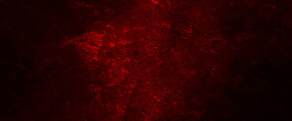 Blood Dark Wall Texture Background. Halloween background, scary wall for background. Cracked shabby old cement, dark slate background toned classic red color, old textured background.