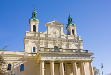 Lublin Cathedral of Saint John Baptist and Saint John Evangelist in Old Town - obrazy, fototapety, plakaty