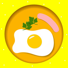 Postcard - paper scrambled eggs