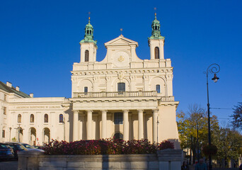 Fototapeta na wymiar Lublin Cathedral of Saint John Baptist and Saint John Evangelist in Old Town