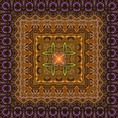 3d effect - abstract square geometric fractal pattern 