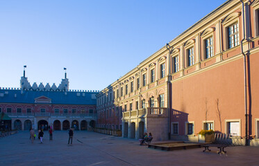 Fototapeta na wymiar Courtyard of Lublin Royal Castle in Lublin