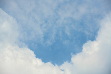 blue sky with white clouds for banner card wallpaper background