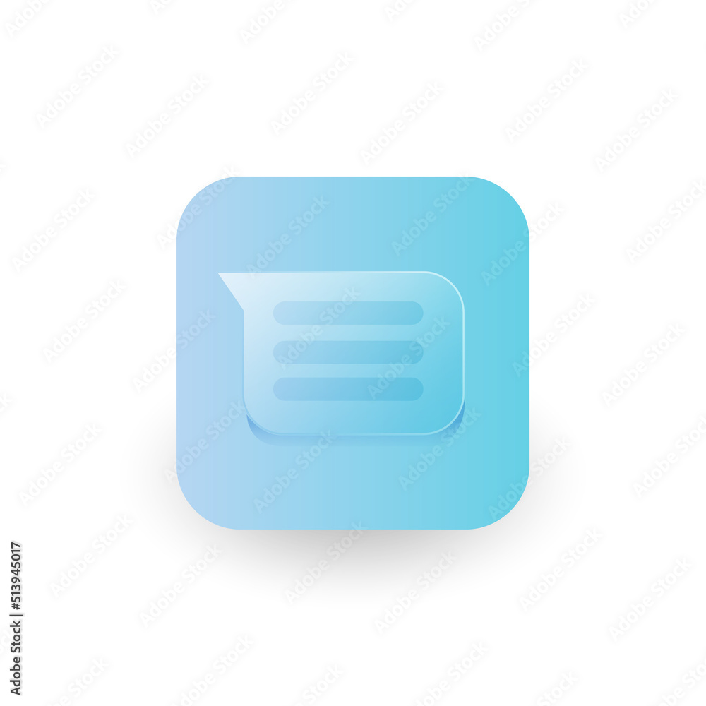 Poster glass morphism message icon design vector