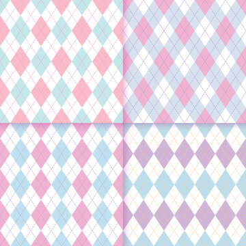 Argyle seamless pattern in pastel color. Vector illustration