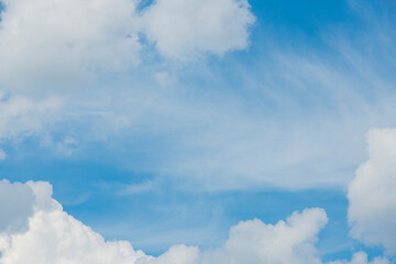 blue sky with white clouds for banner card wallpaper background
