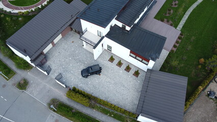 Aerial photography of an expensive country house