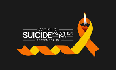 World Suicide prevention day is observed every year on September 10, in order to provide worldwide commitment and action to prevent suicides. Vector illustration - obrazy, fototapety, plakaty