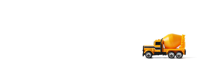 Mini Concrete mixer truck isolated on white background, Copy space.