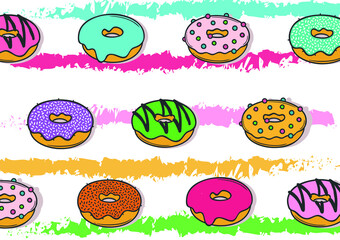 donuts pattern food collection