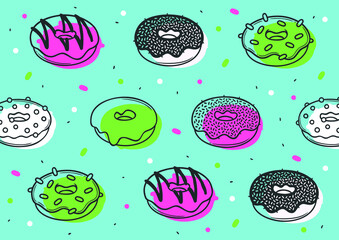 food collection donuts pattern