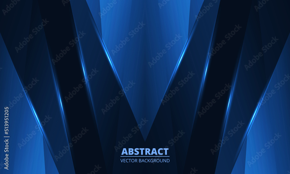 Poster abstract blue elegant luxury background with geometric dynamic glowing lines. modern futuristic tran