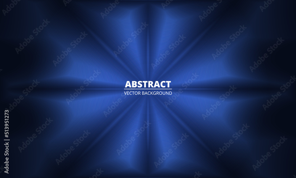 Poster Blue 3d abstract futuristic background with glowing geometric shapes. Vector illustration