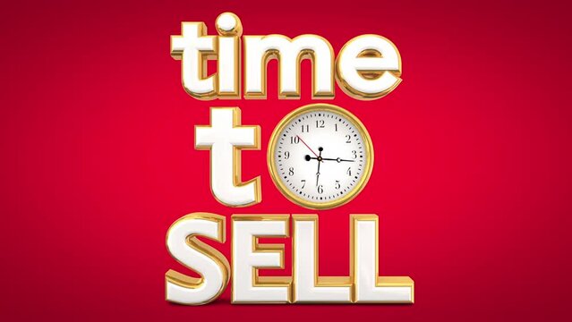 Time to Sell Clock Countdown Right Best Moment 3d Animation