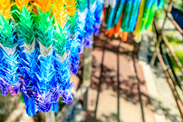 千羽鶴　夏の南蔵院　福岡県篠栗町　Thousand origami cranes. Nanzoin in summer....