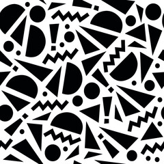 Seamless black and white geometric pattern. Vector contrast texture. Abstract background