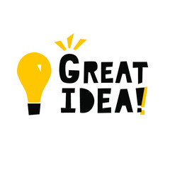 Great idea!. Vector poster. Decorative elements in scandinavian minimalistic style