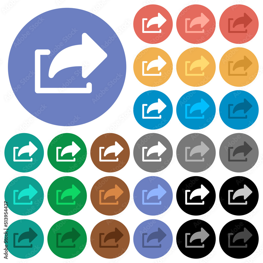 Poster export symbol solid round flat multi colored icons