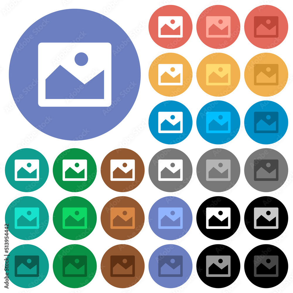 Poster single image alternate round flat multi colored icons