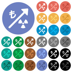 Rising nuclear energy turkish Lira prices round flat multi colored icons