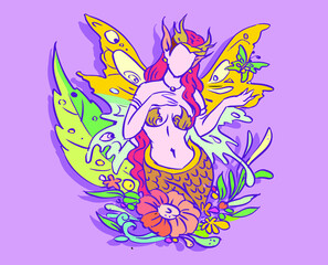 Butterfly fairy vector for card illustration decoration