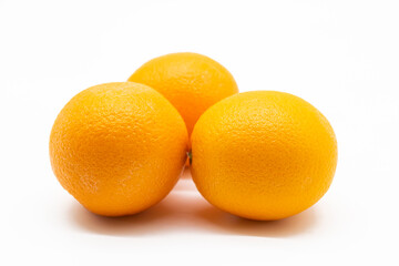 whole orange fruit isolated on white background