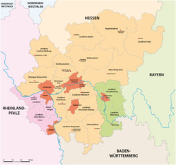 vector map of the Rhine-Main Metropolitan Region, Germany