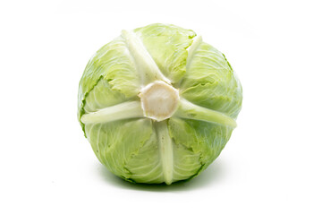 Fototapeta premium Green cabbage isolated on white background.