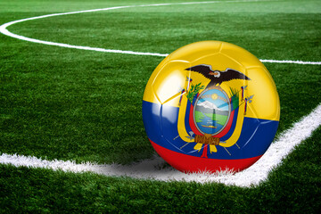 Ecuador Soccer Ball on Field at Night