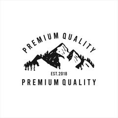 Mountains peak logo design vector illustration template