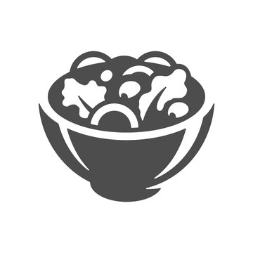 recommend clip art: Fresh seasonal farm vegetables organic diet salad in bowl vintage icon vector illustration