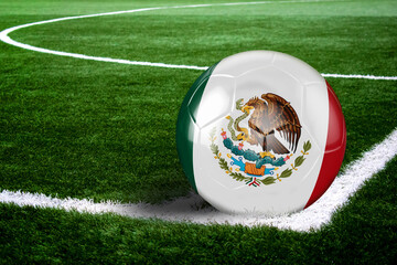 Mexico Soccer Ball on Field at Night