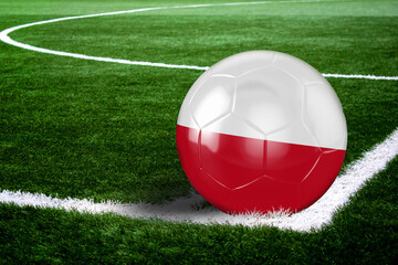Poland Soccer Ball on Field at Night