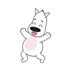 Vector illustration puppy for kids. Dog print. Cute baby animal. Pet clipart.