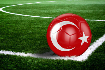 Turkish Soccer Ball on Field at Night