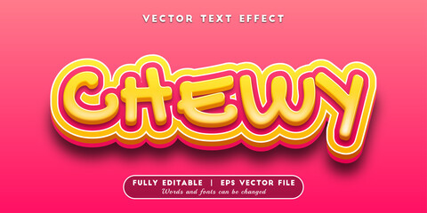 Text effects 3d chewy, editable text style