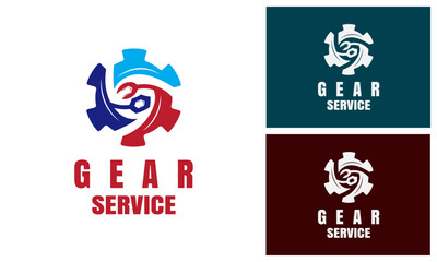 Service Gear logo Design Template. auto service gear machine logo symbol design illustration.