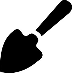 Garden shovel icon flat. Simple gray pictogram on light background.eps