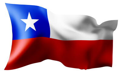 Flag of Chile waving in the wind.