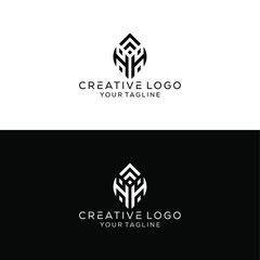 creative letters of the alphabet leaf motif logo design vector