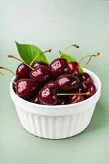 Juice and fresh cherry