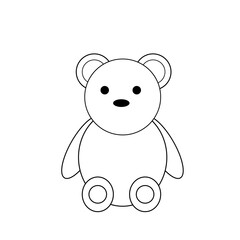 Teddy bear sketch. Drawing on a white background